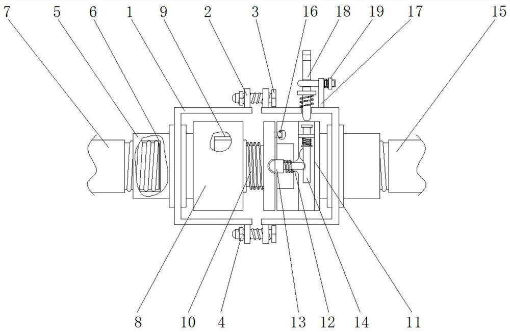 A detachable axial connection device