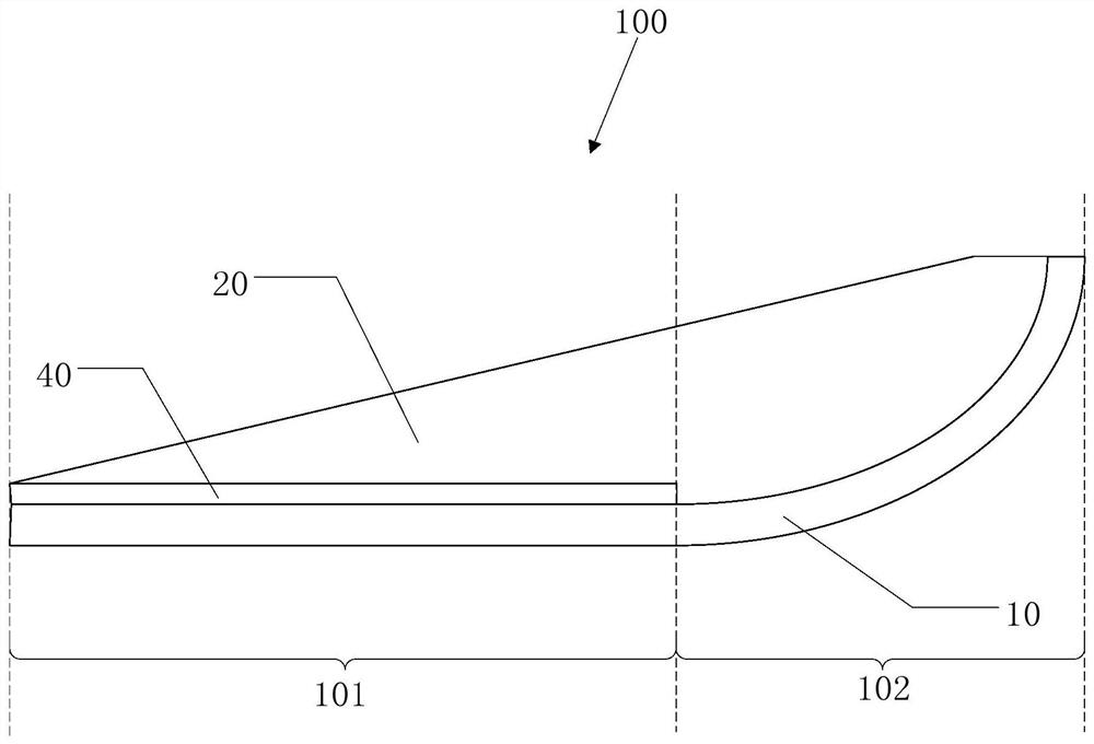 Flexible curved display screen and preparation method thereof