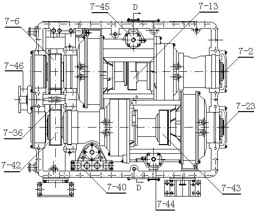 Hydraulic torque converting box of diesel locomotive