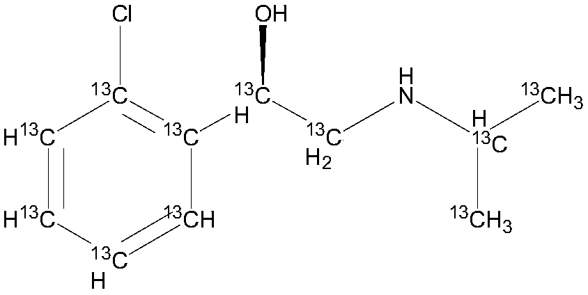 Stable isotope tag R-clorprenaline and preparation method thereof