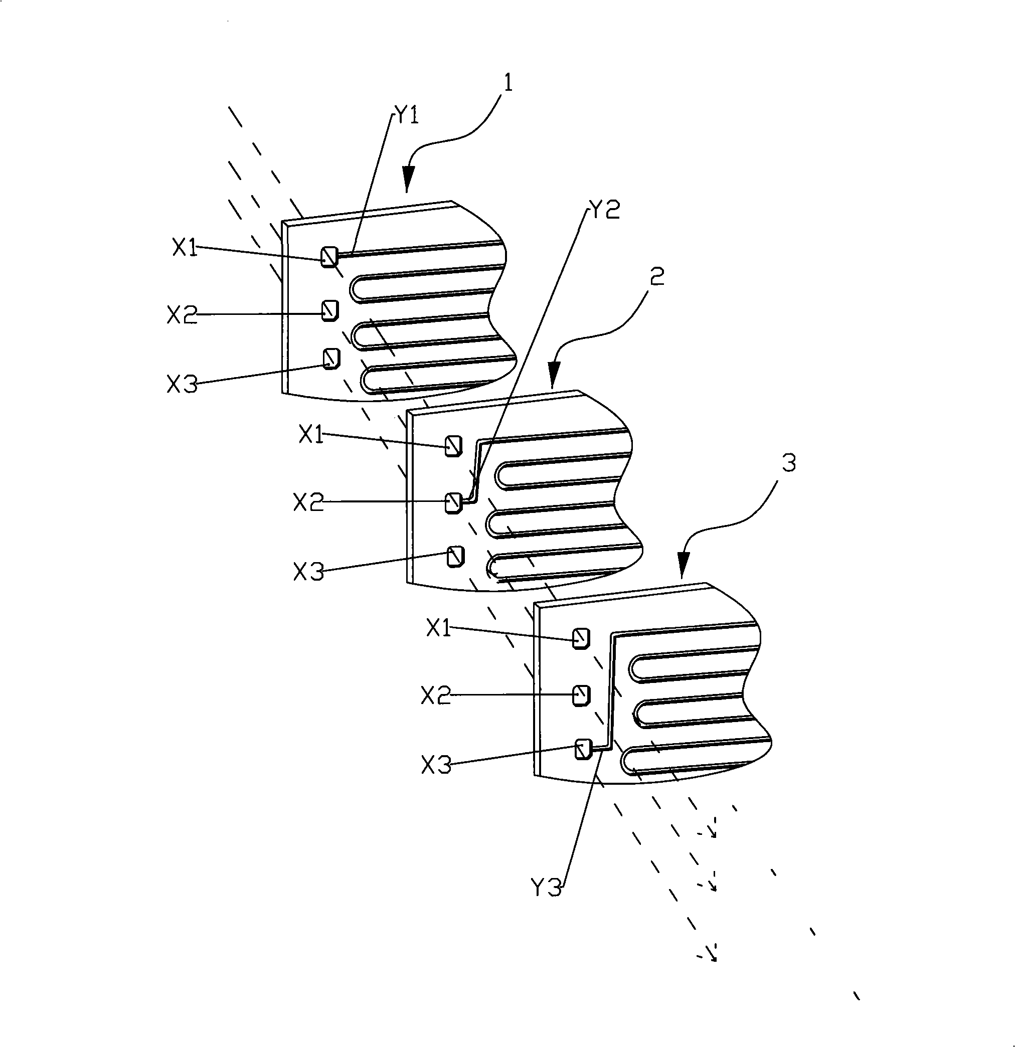 Gas flow passage structural of fuel batter with proton exchange film