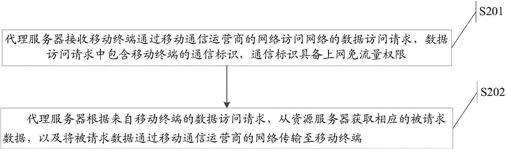 Network access method, proxy server and network access system