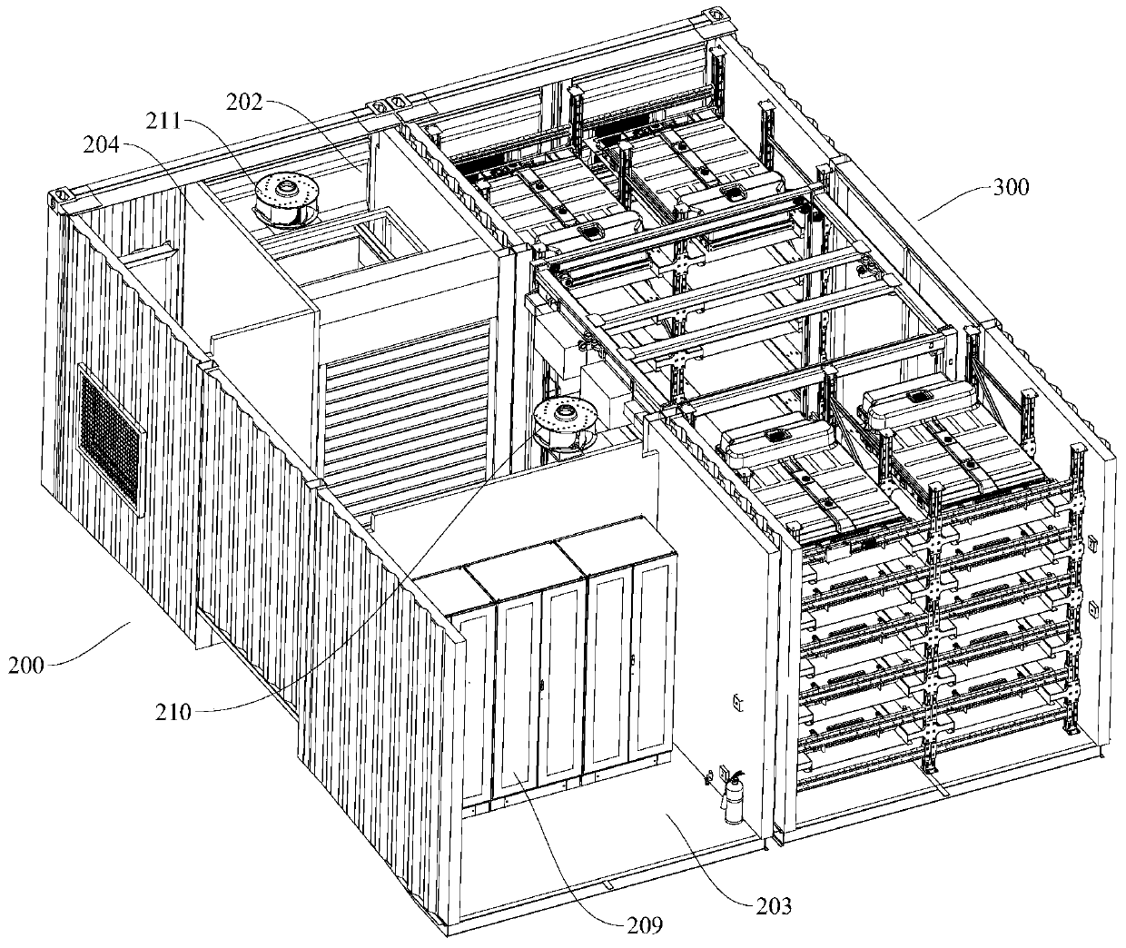 Emergency cabin of battery swap station, and emergency treatment method of power batteries in battery swap station