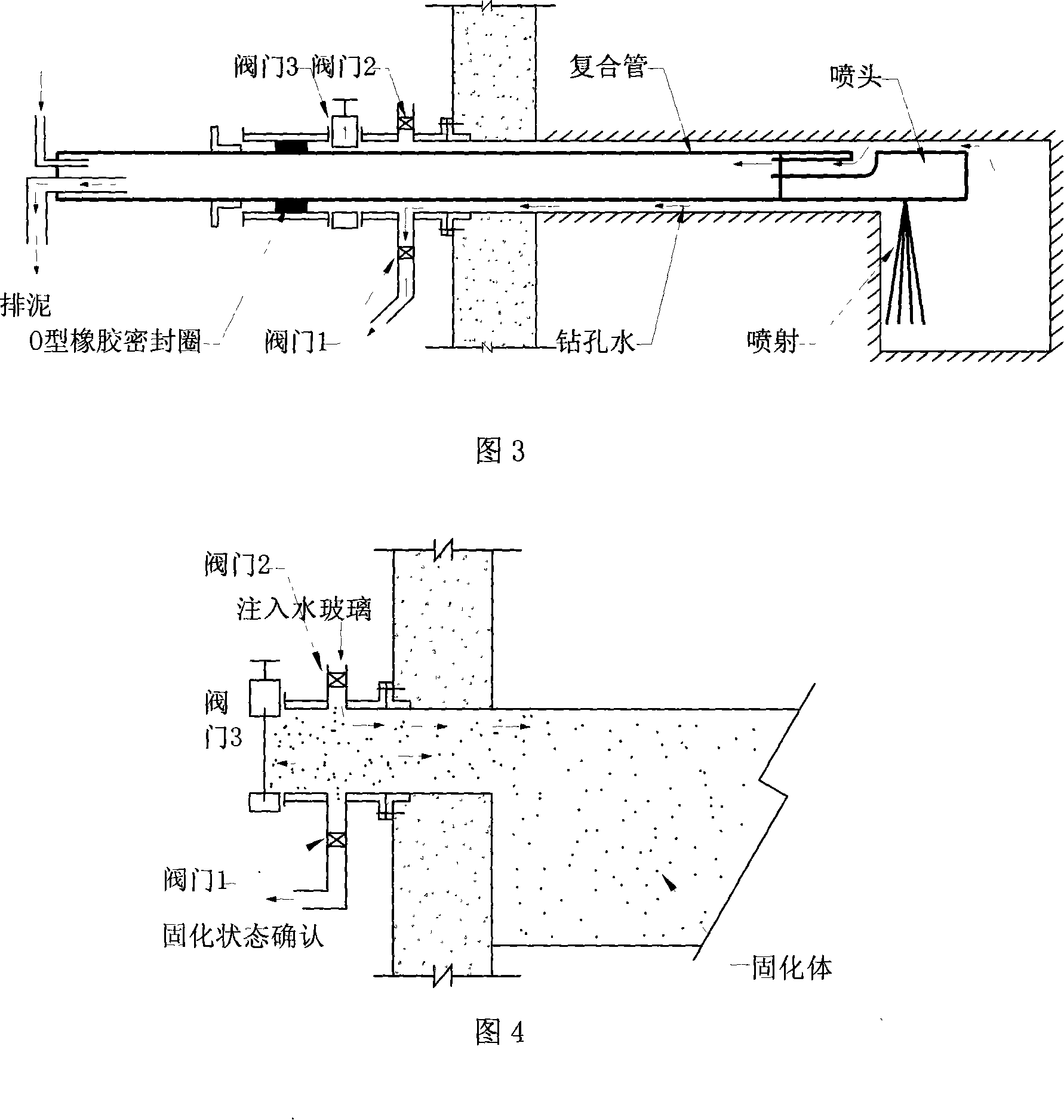 Construction method of enclosing level rotary-jet pile hole-mouth using double-liquid slip jection method