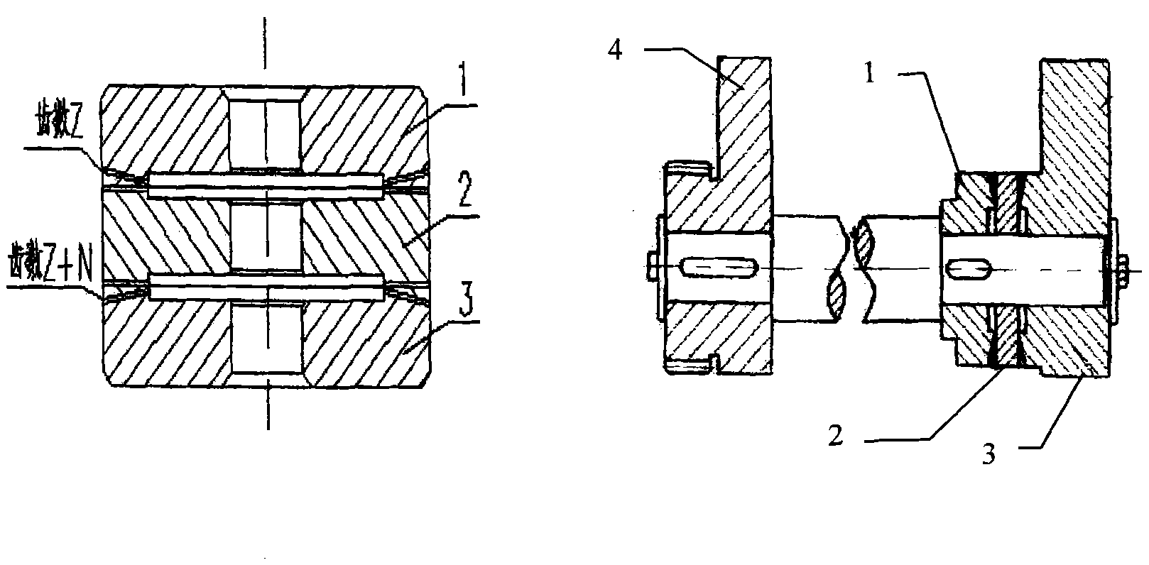 Mechanism for tooth difference rigidity dividing adjustment for spinning machine