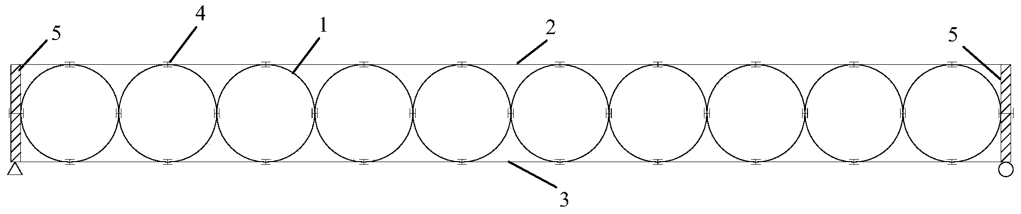 Round tube web girder and manufacturing method thereof
