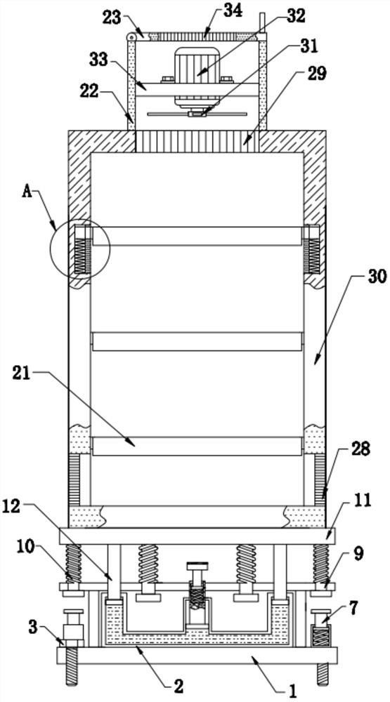 Cabinet base damping device and cabinet