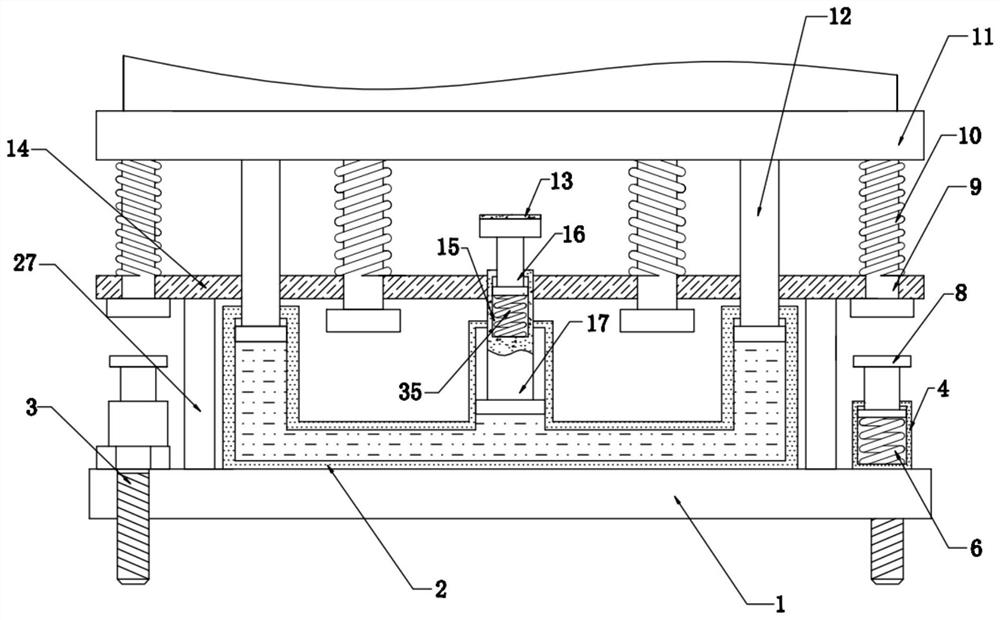 Cabinet base damping device and cabinet