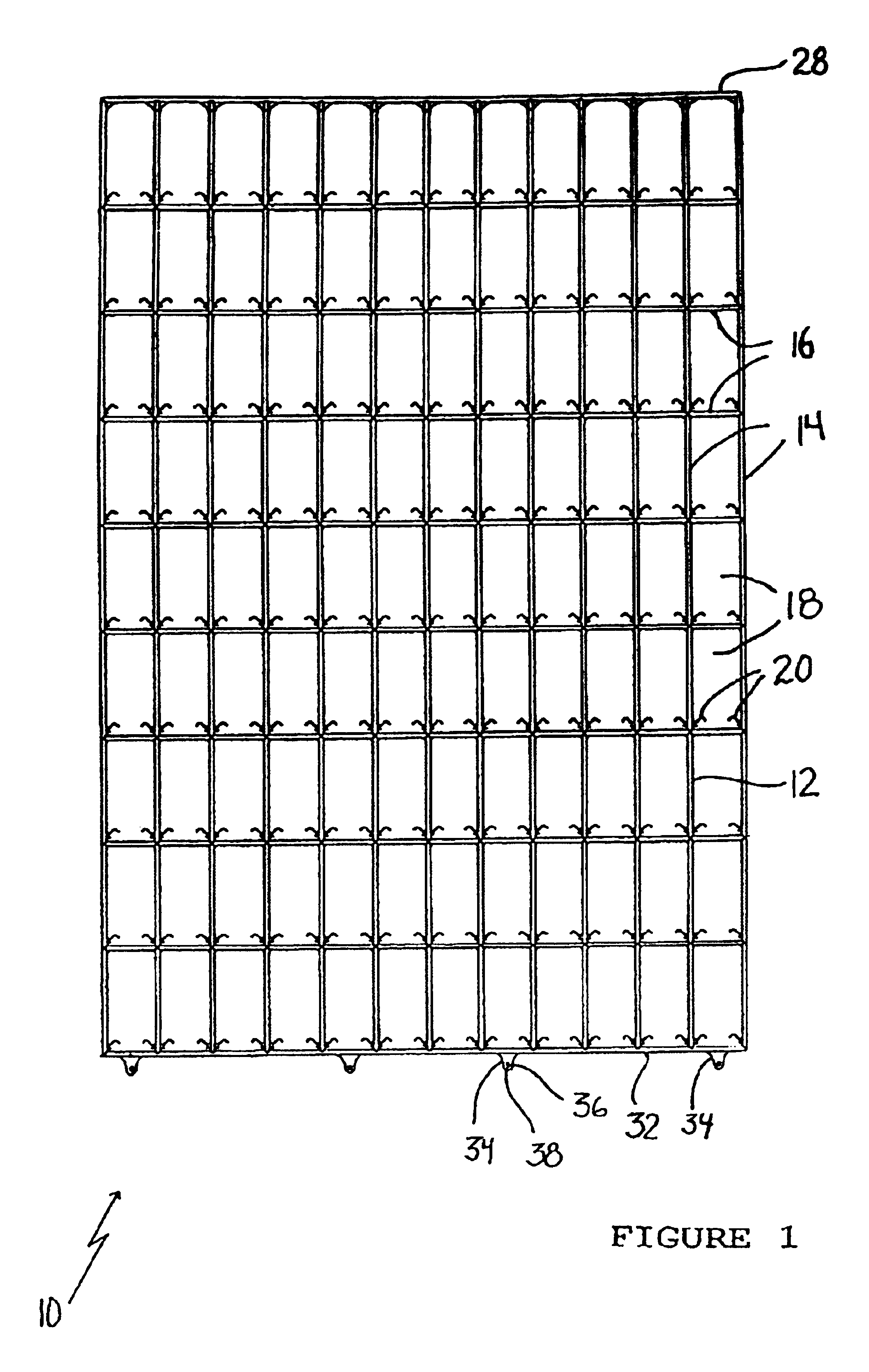 Cooling tower support grid