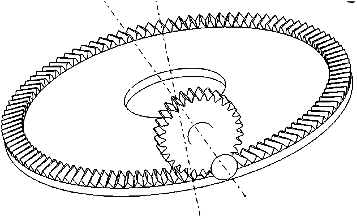 Skew line tooth surface gear transmission pair and tooth width geometric design method