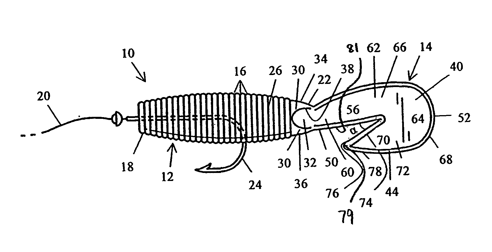 Tail configuration for an artificial fishing lure