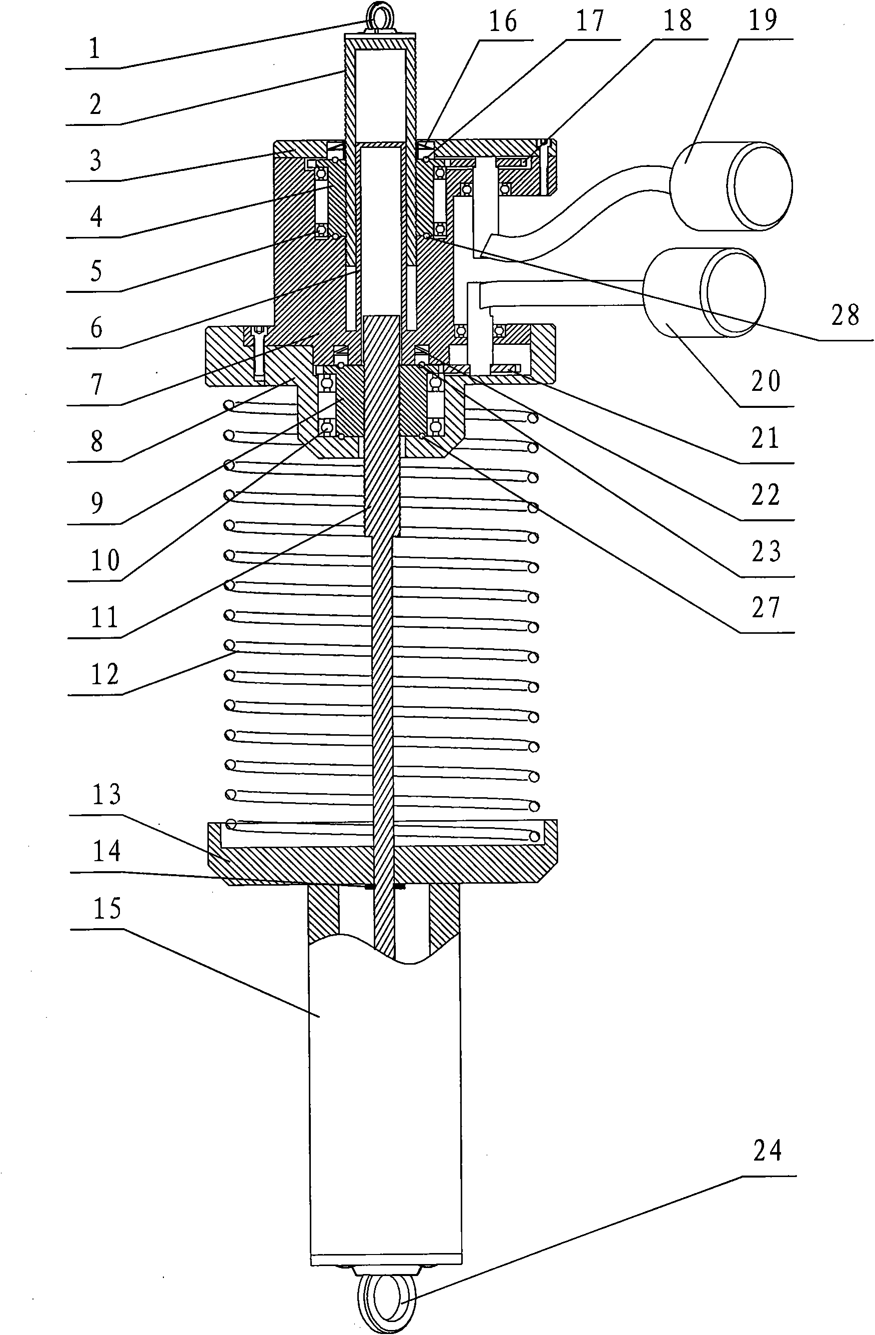 Active type coil spring suspension