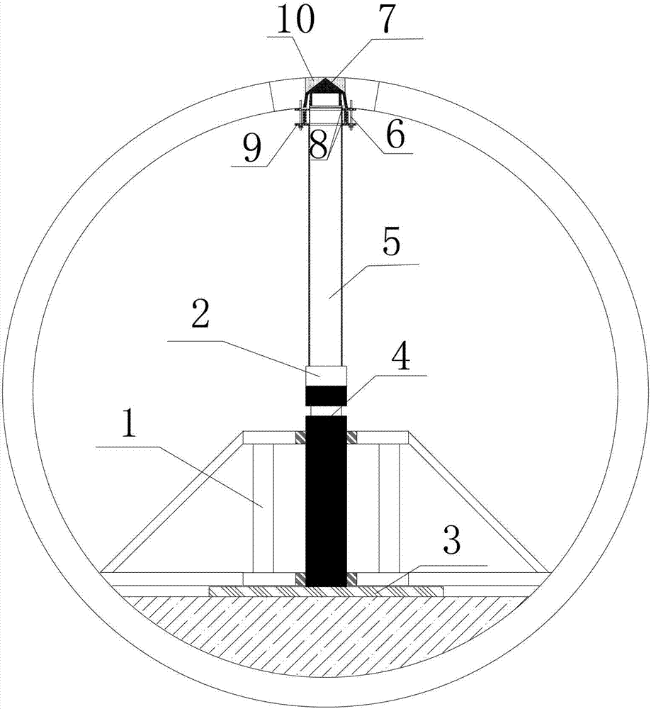 Jacking device of tunnel measuring hole and construction method thereof