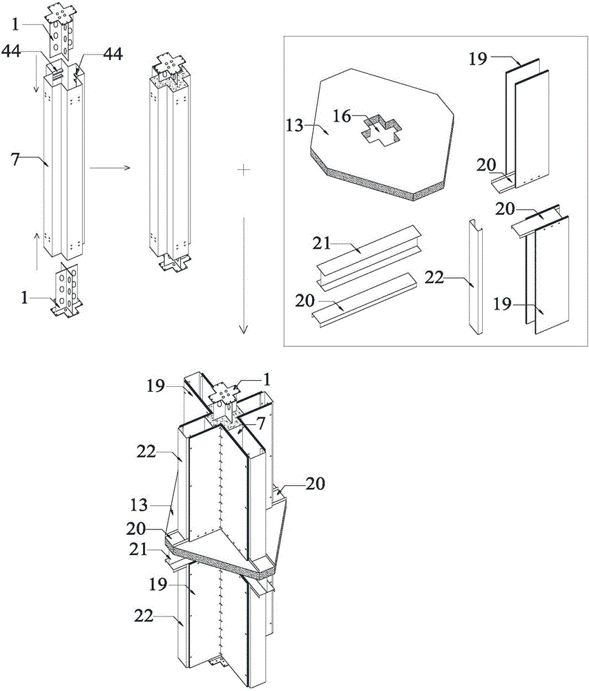 Multilayer cold-formed steel integrally prefabricated house and splicing method thereof