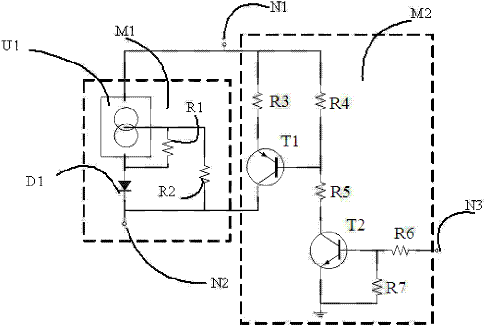 Gas detector for two-wire system displaying through digital tube