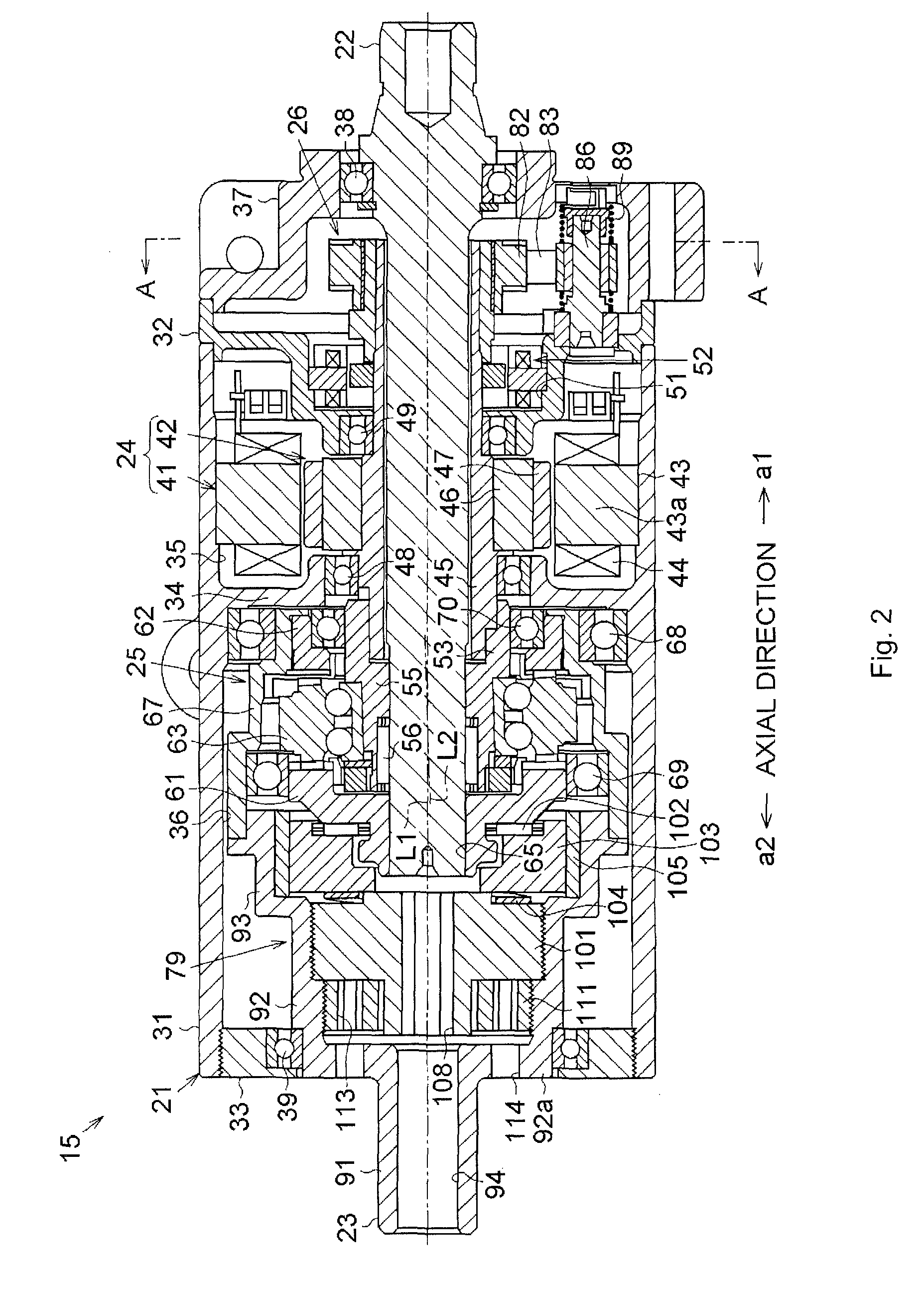 Transmission ratio variable device