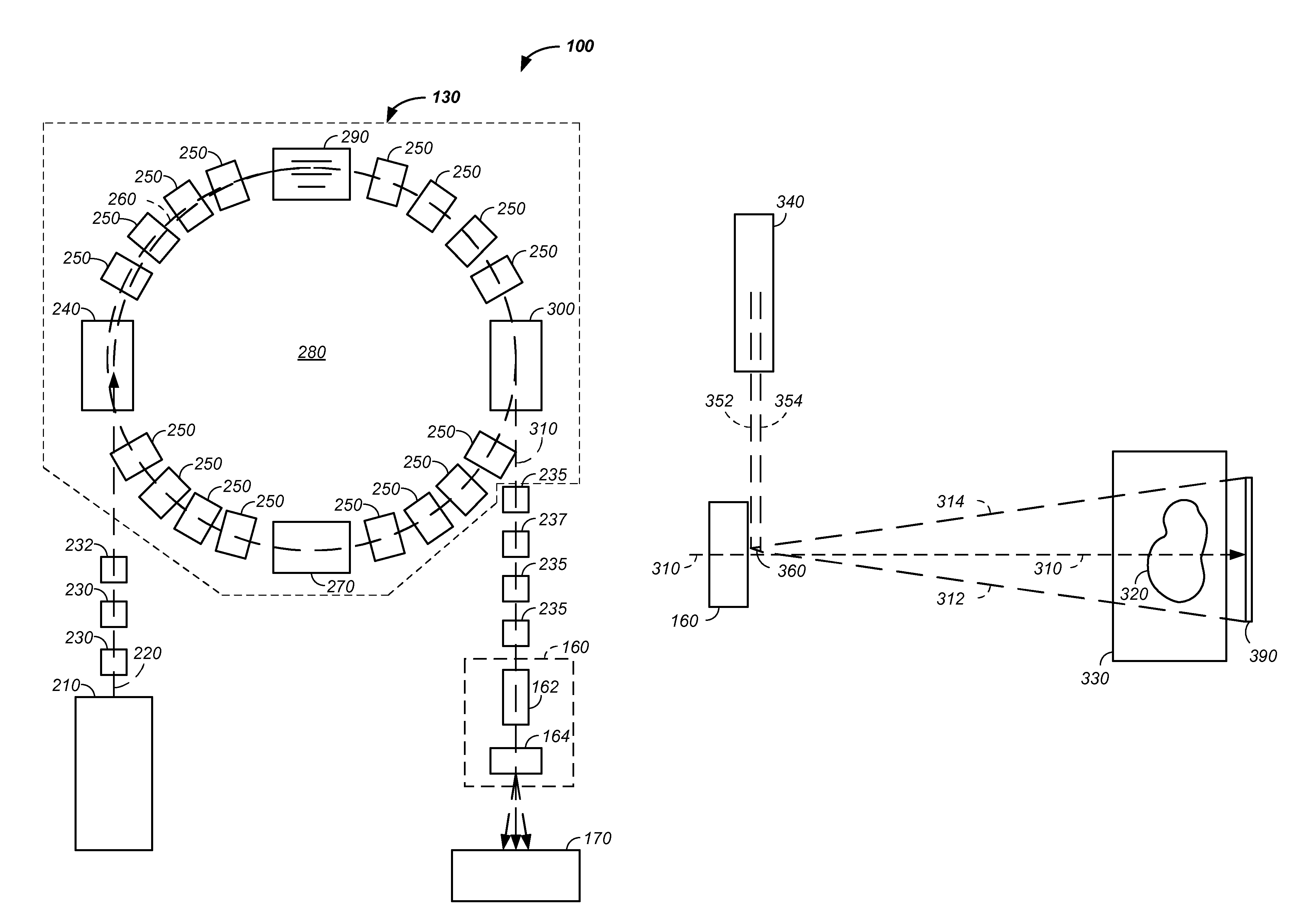 Charged particle cancer therapy X-ray method and apparatus