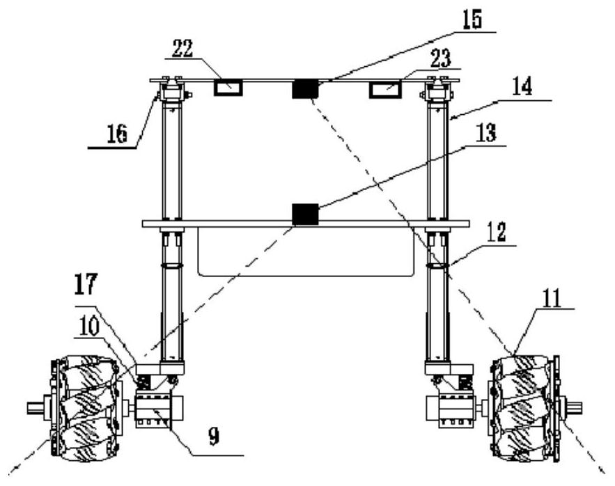 Mechanism and method for mobile robot to go upstairs and downstairs based on Mecanum wheel omni-directional steering function
