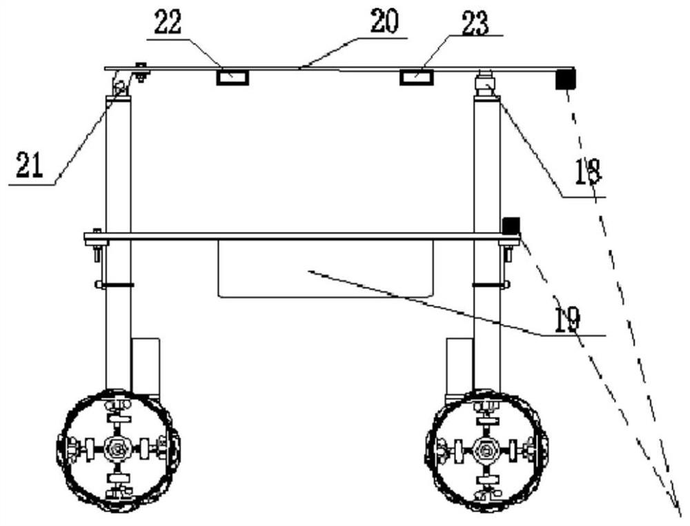 Mechanism and method for mobile robot to go upstairs and downstairs based on Mecanum wheel omni-directional steering function