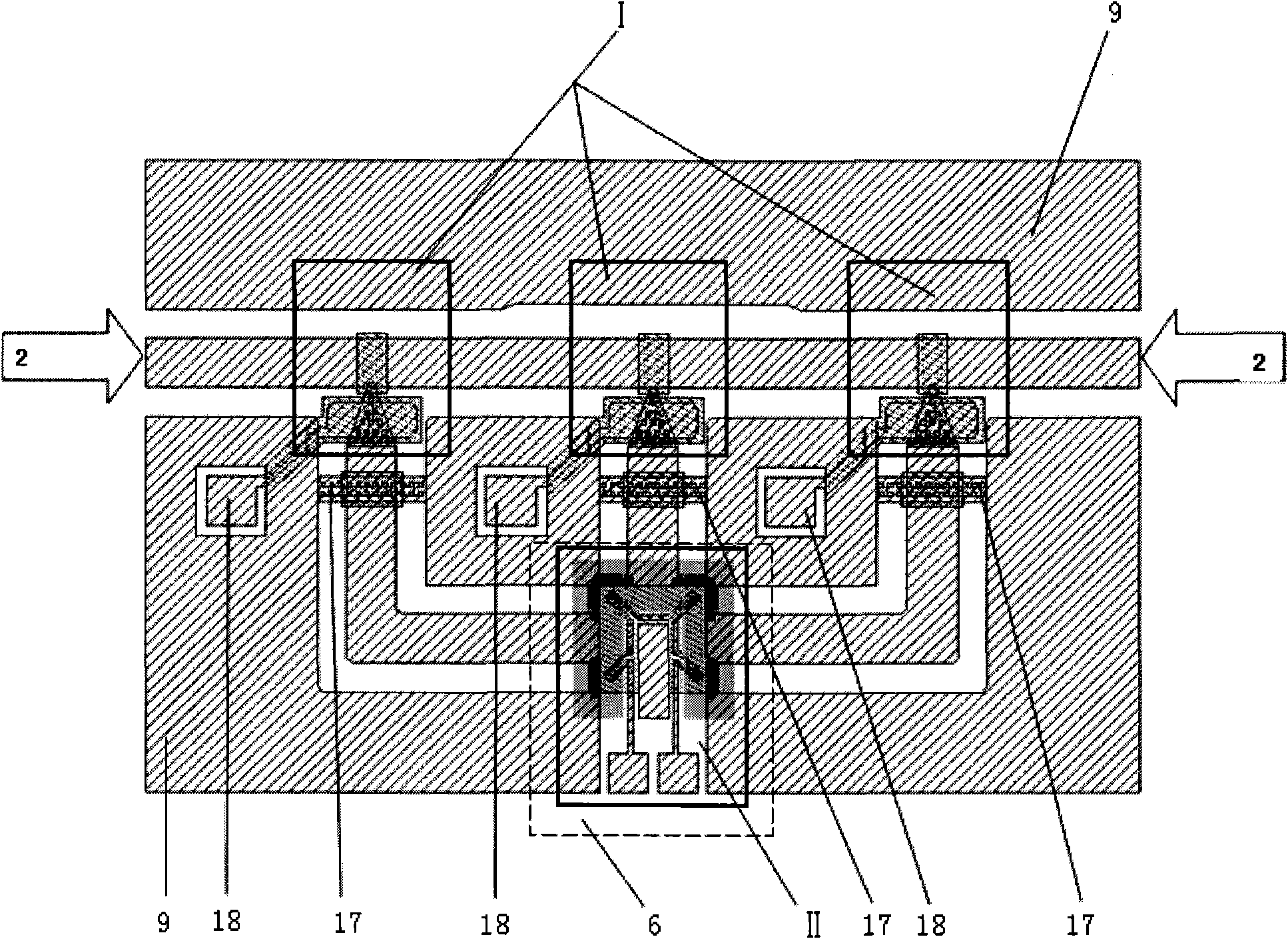 MEMS (Micro Electronic Mechanical System) cantilever beam type online microwave power sensor and production method thereof