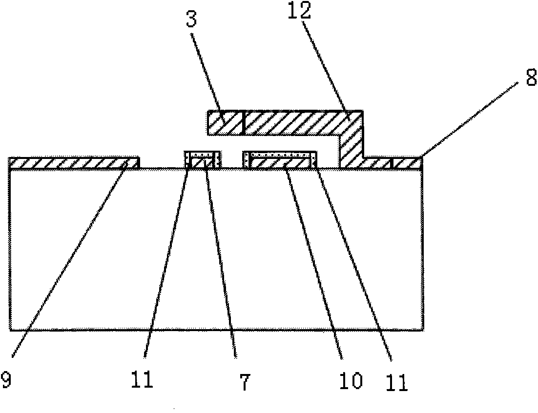 MEMS (Micro Electronic Mechanical System) cantilever beam type online microwave power sensor and production method thereof