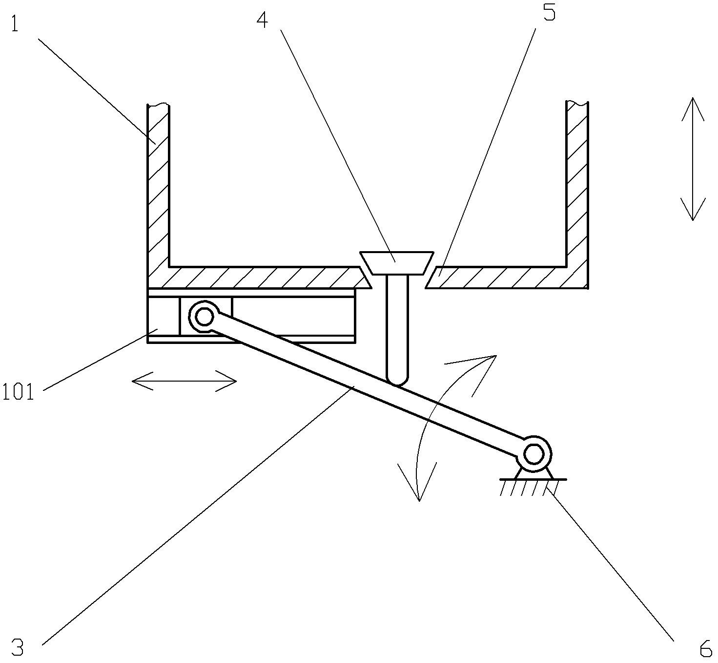 Valve actuating mechanism for reciprocating motion body