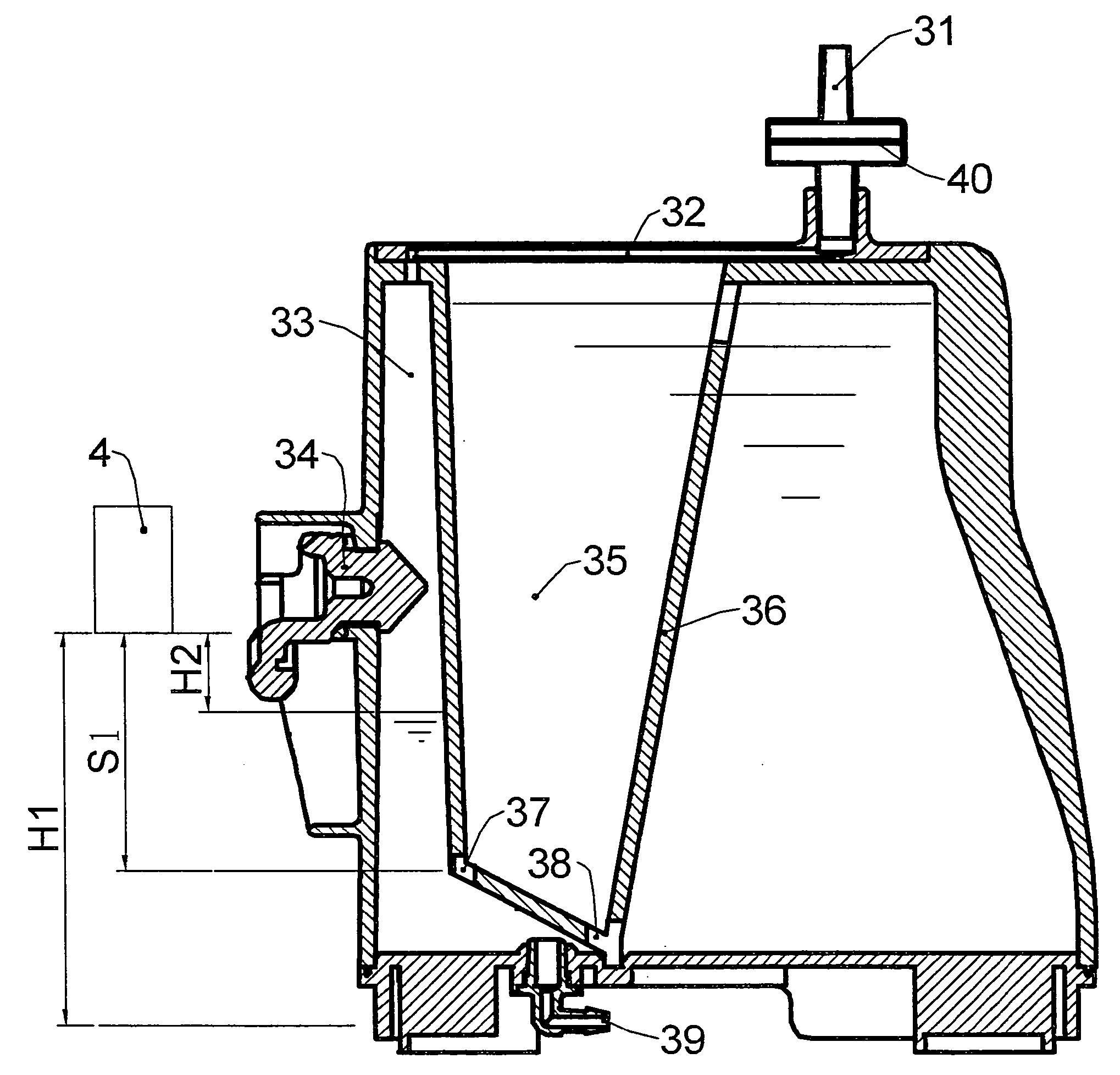 Device for continuously supplying ink under constant pressure
