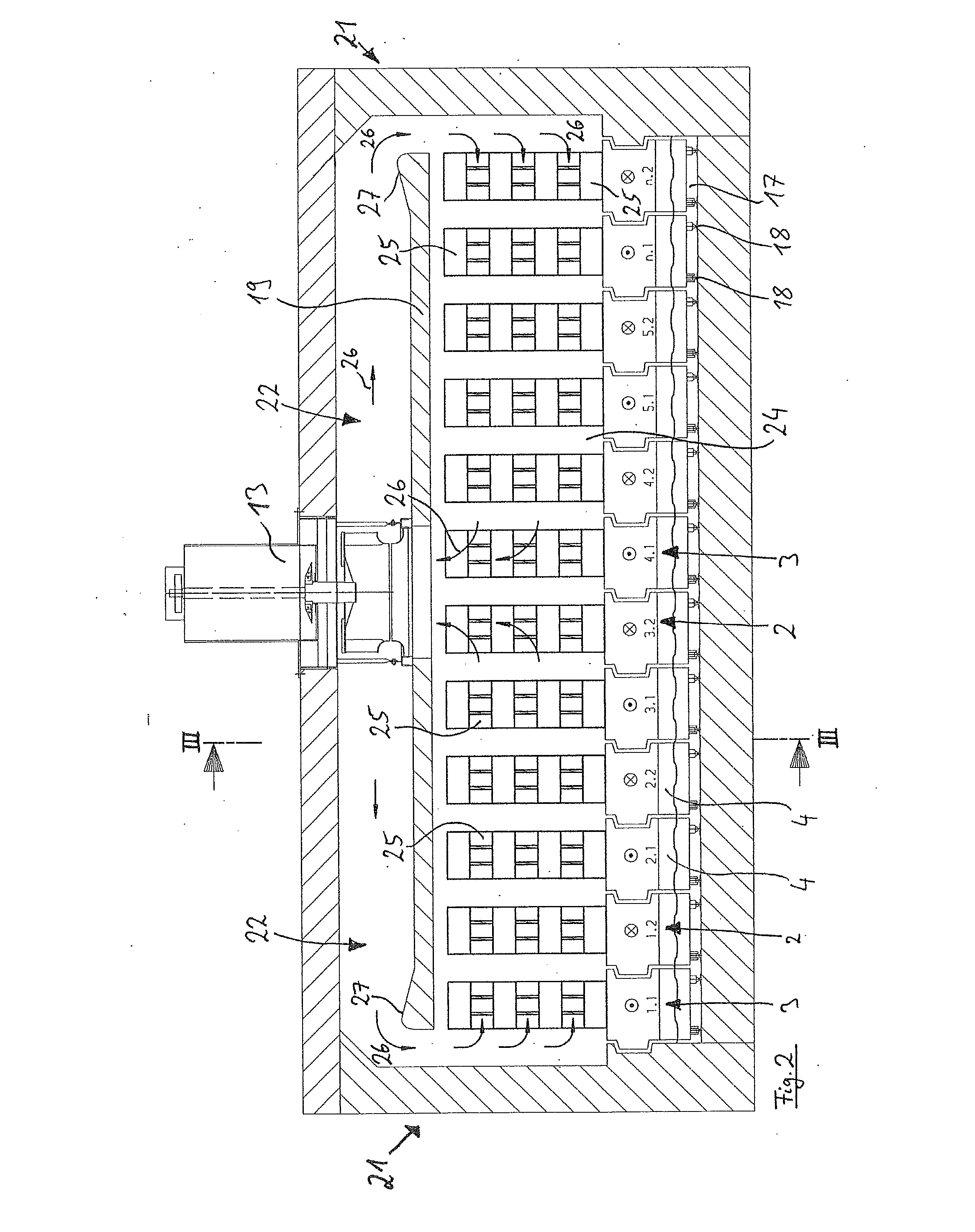 Method for firing raw ceramic blanks and furnace