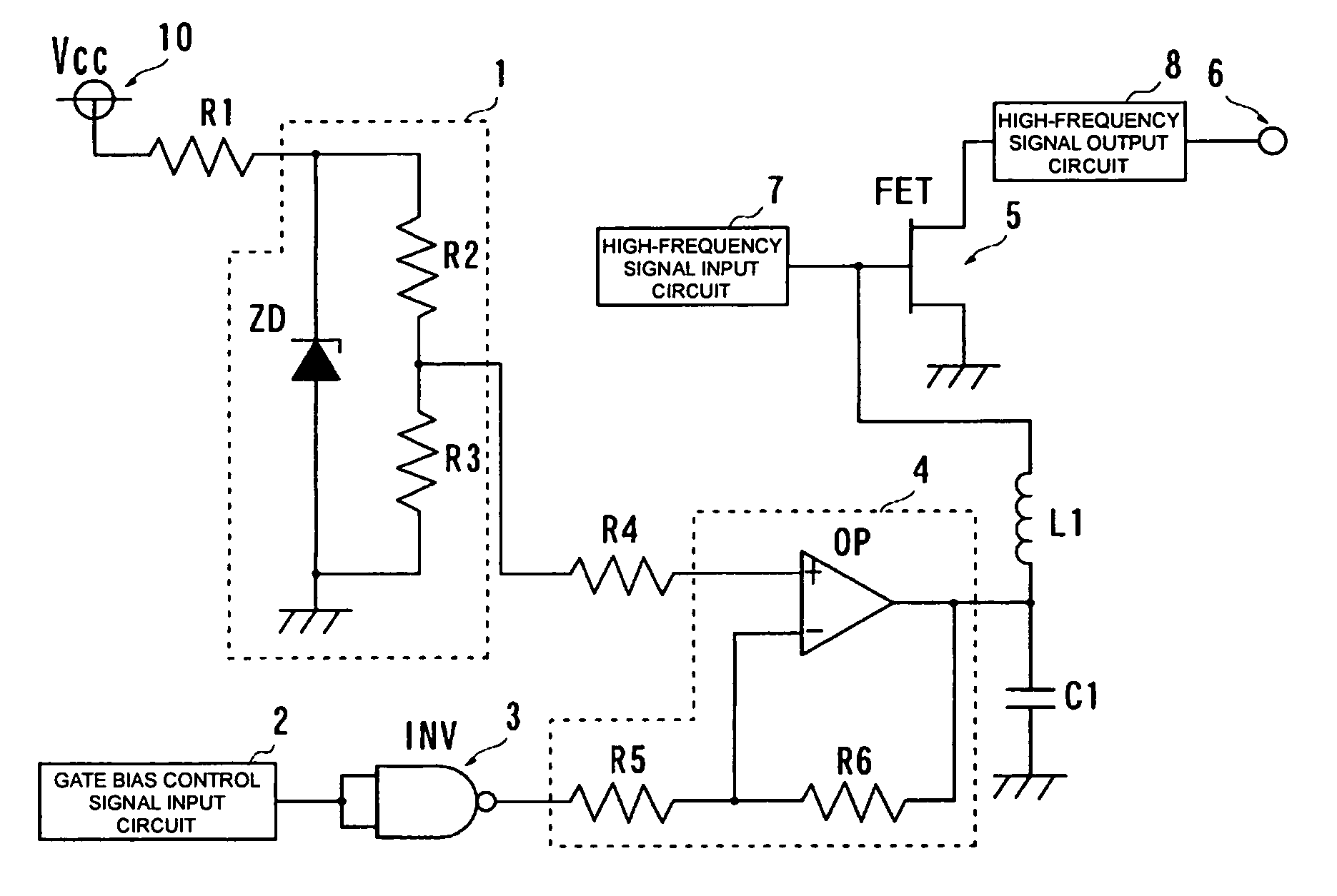 FET amplifier, pulse modulation module, and radar device