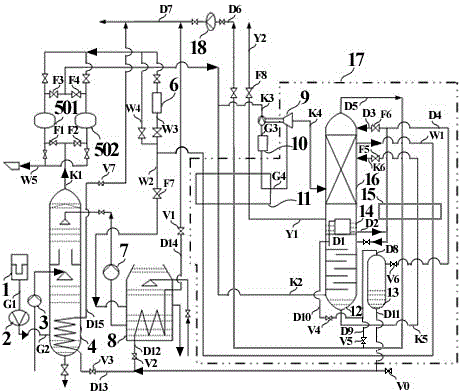 A device and method for quickly increasing pressure nitrogen load by separating oxygen and nitrogen from air