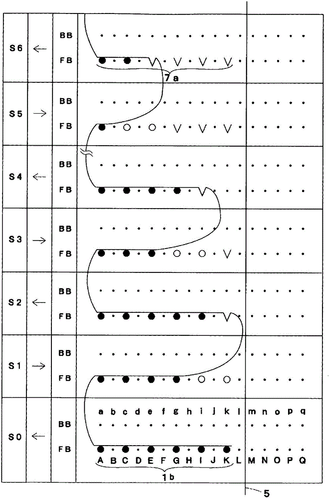 Knitting method of knitted fabric with hole and knitted fabric