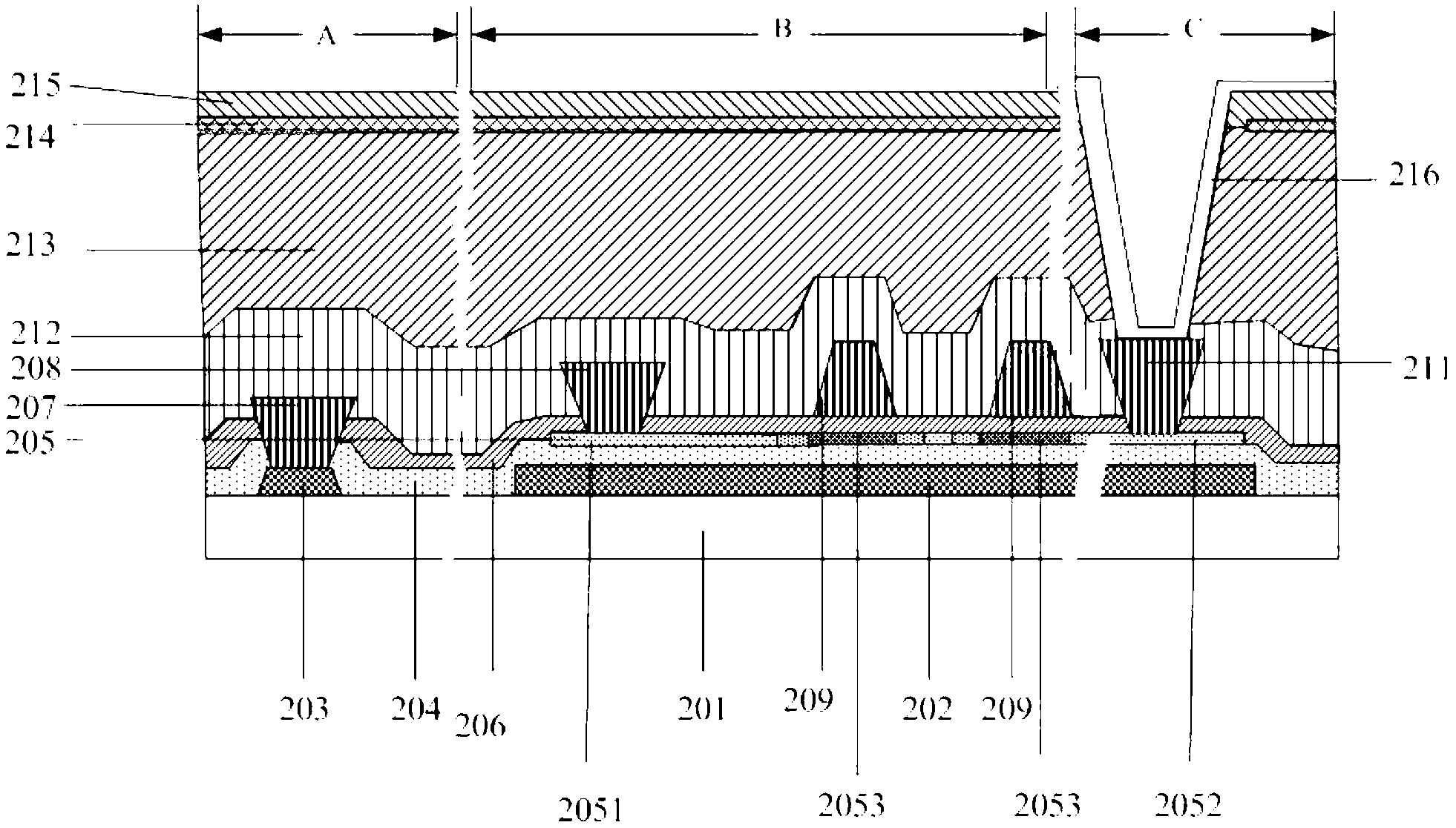TFT (thin film transistor) array substrate, and production method thereof and display device