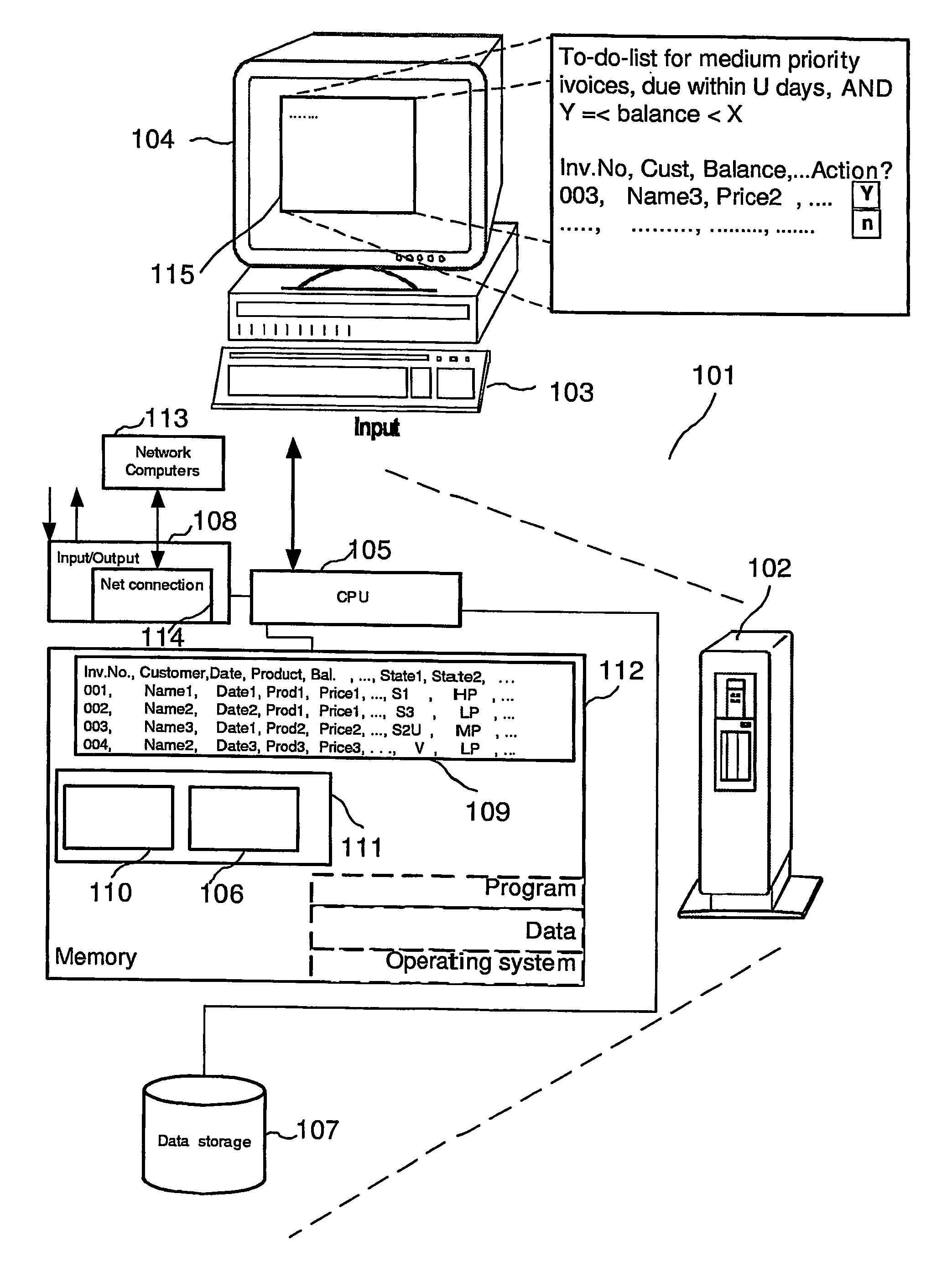 Method and software application for computer aided cutomer independent cash collection using a state field in a data record