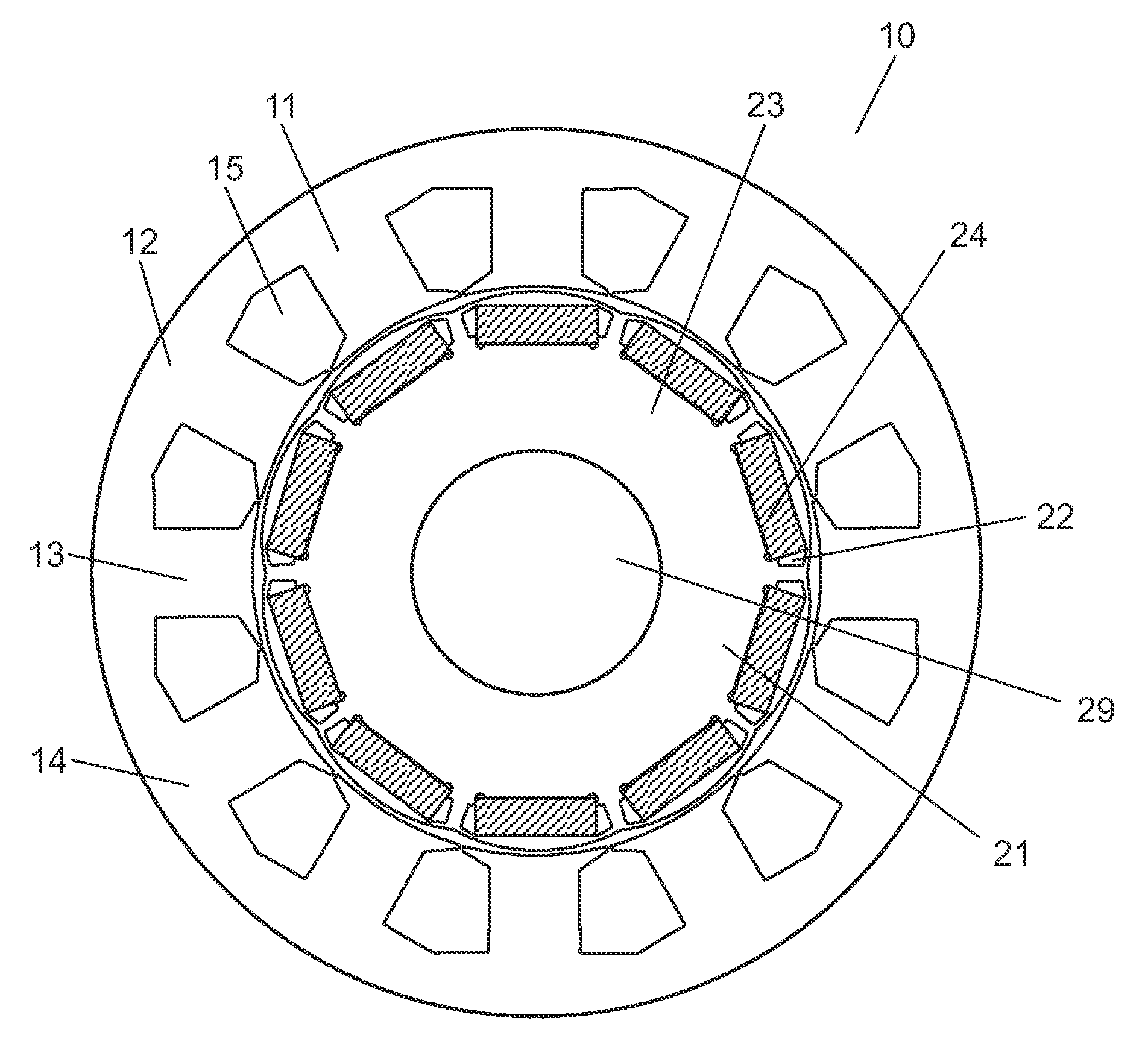 Permanent-magnet-embedded electric motor and method for manufacturing same