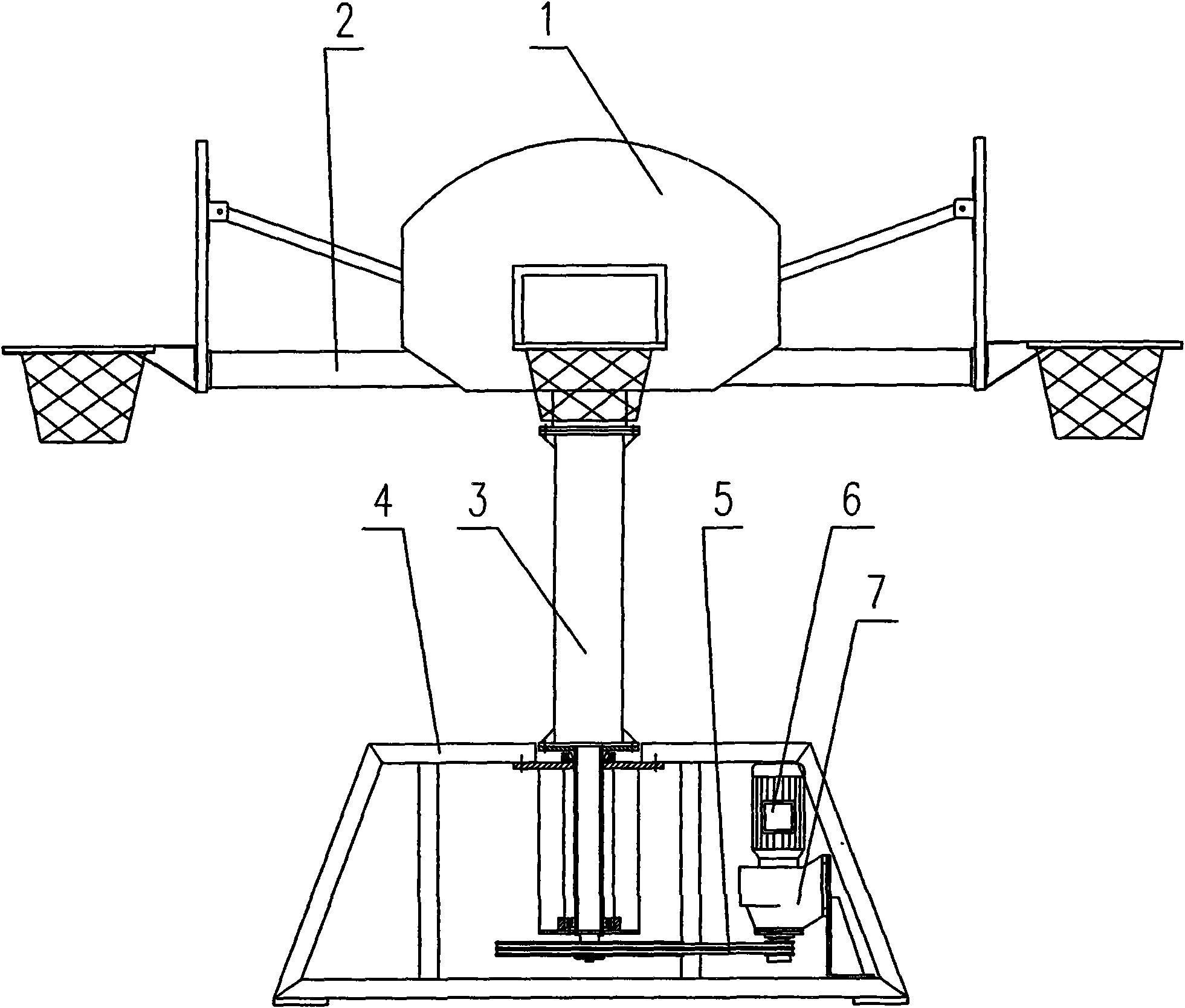 Multi-backboard rotary basketball stand