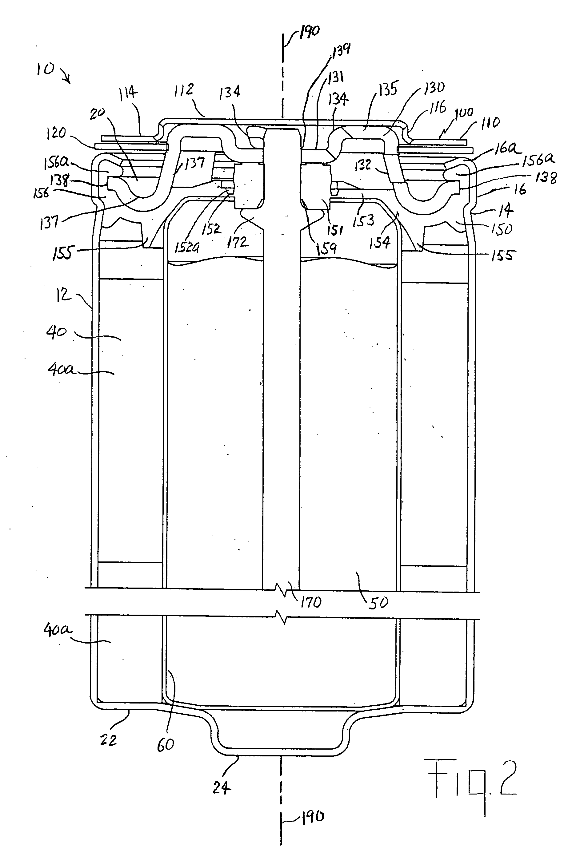 End cap assembly and vent for high power cells