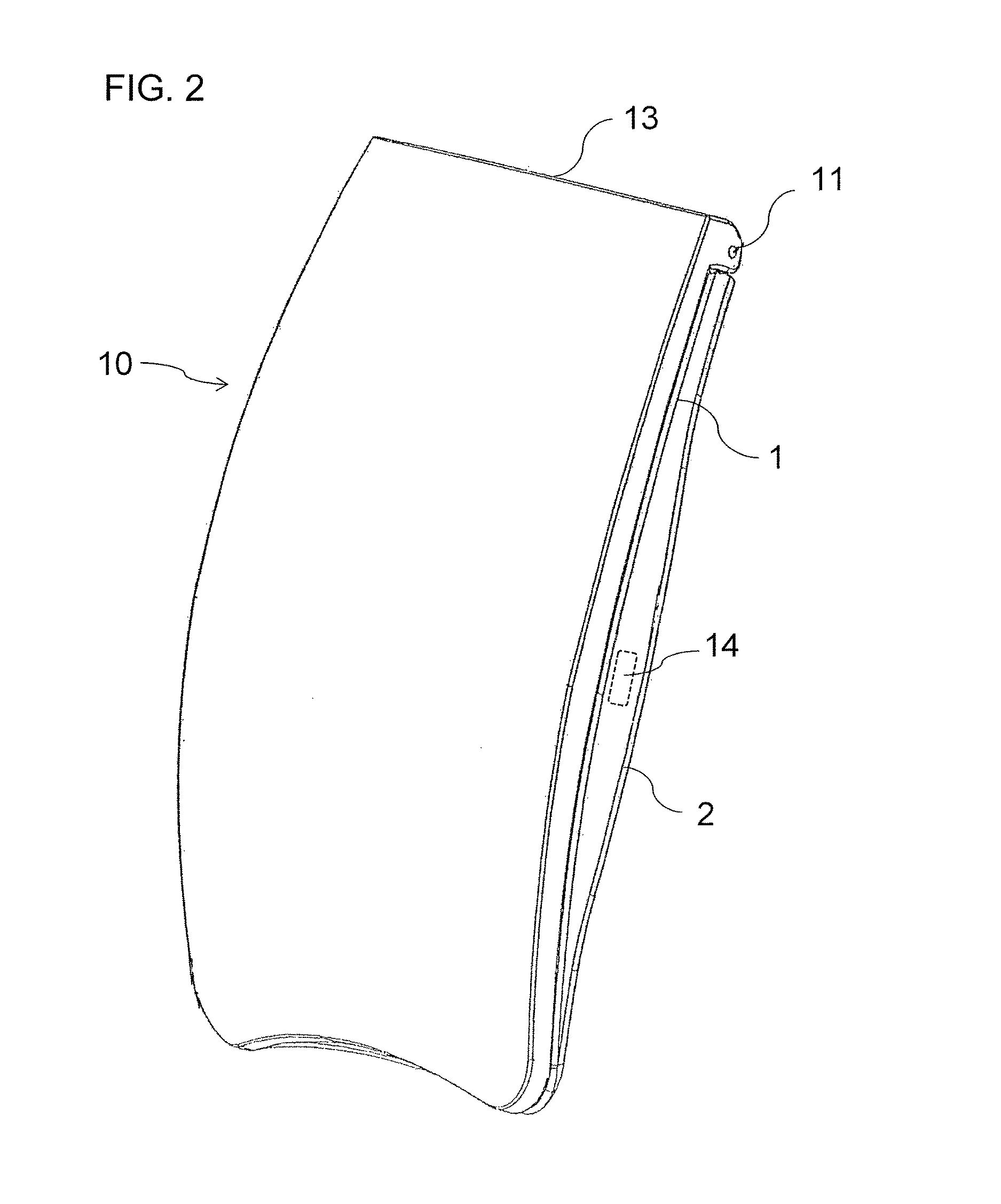 Foldable curved wireless communication device for insertion into hip pocket