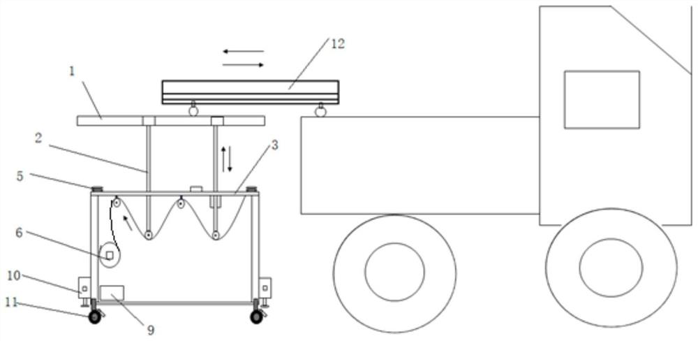 Auxiliary lifting device for wounded person to quickly get on and off vehicle and using method of auxiliary lifting device