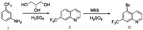 5-bromo-7-trifluoromethyl quinoline synthetic method