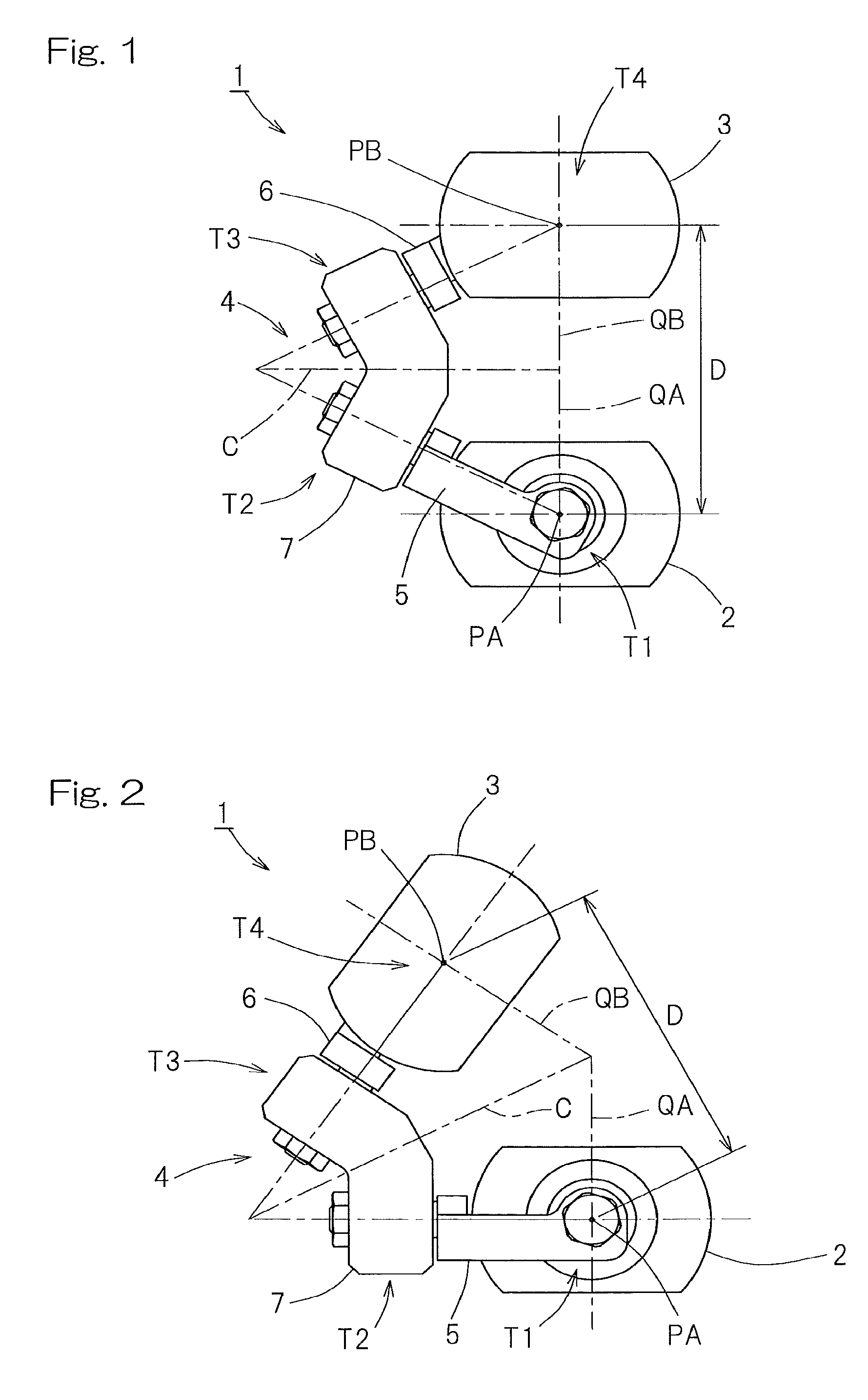 Parallel link mechanism, constant velocity universal joint, and link actuator