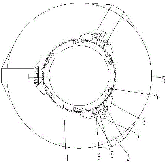 Adjusting device of mixed flow water turbine