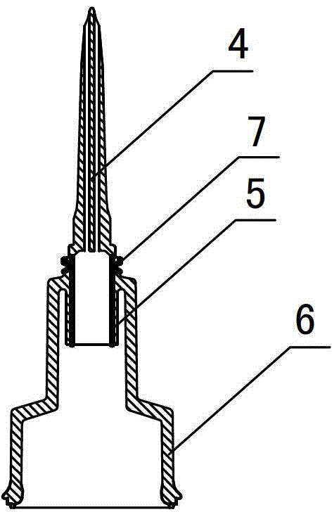 Sterilization-free directly-matched combined cap of plastic transfusion bottle and using method of combined cap