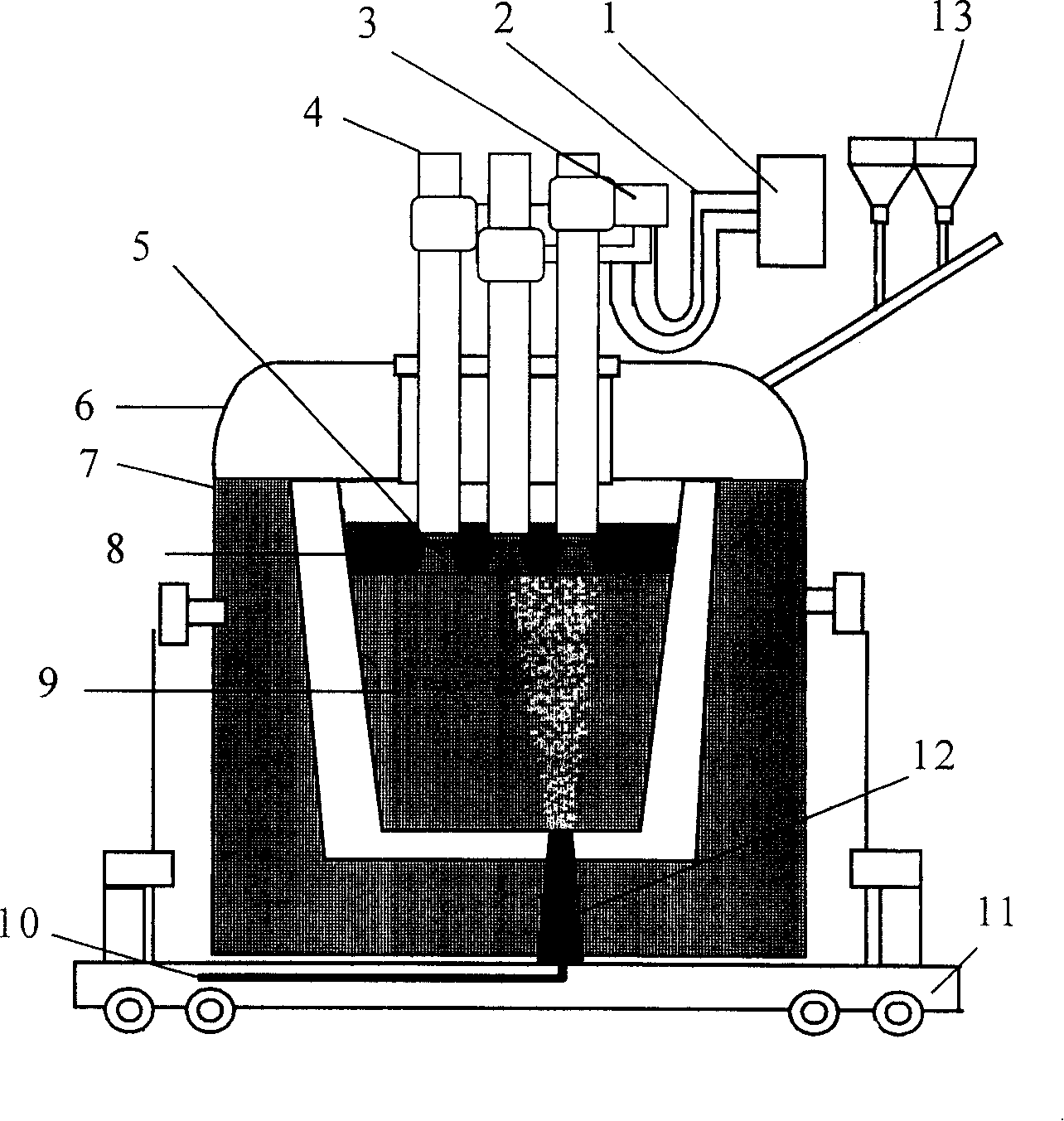 Method for processing ultra-pure ferrite stainless steel by using ladle refining furnace to control carbon and nitrogen content