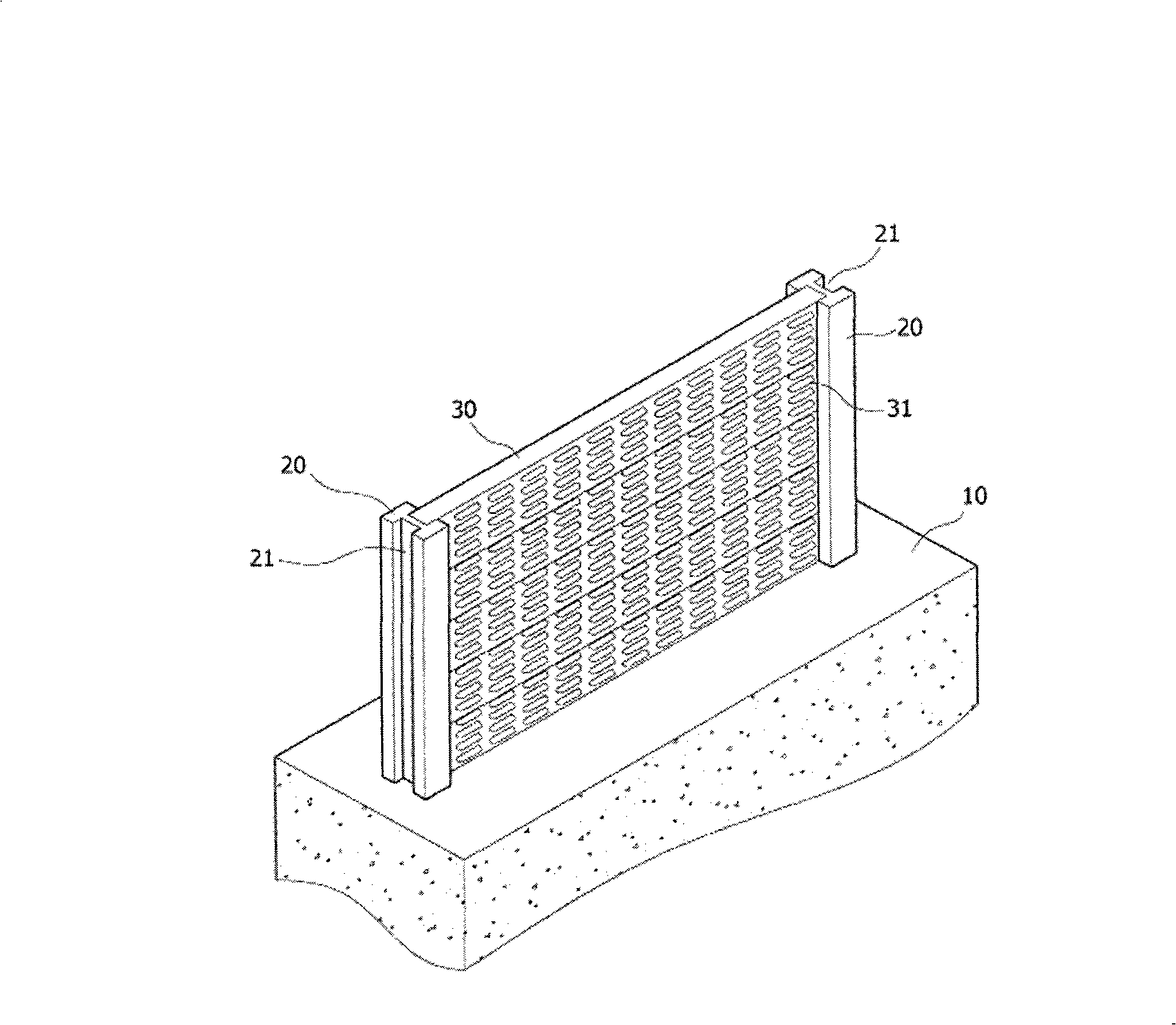 Assembled ecological sound insultion wall capable of absorbing vehicle impact