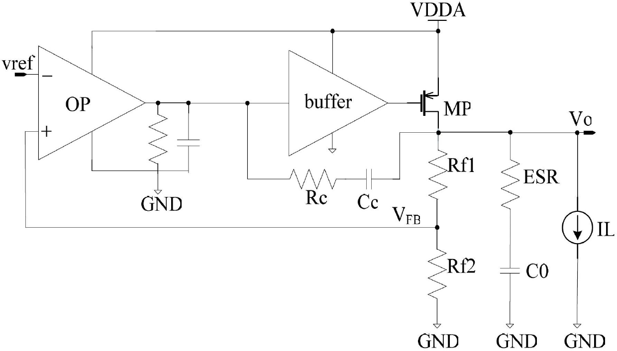 Linear voltage stabilizing circuit with low voltage difference