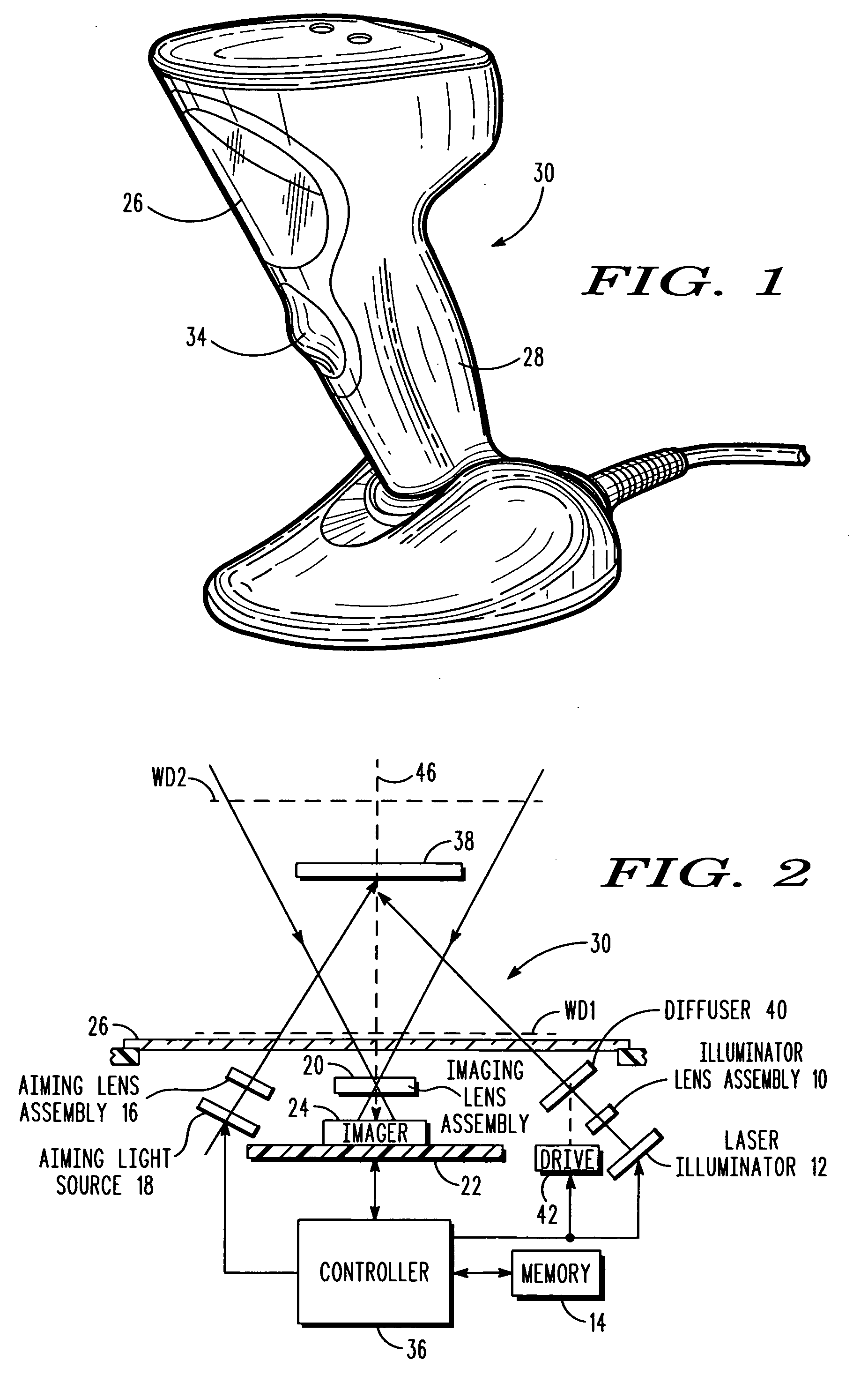 Imaging reader with efficient laser illumination