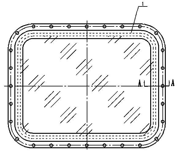 Electromagnetic shielding structure of lighting window of lightweight square cabin