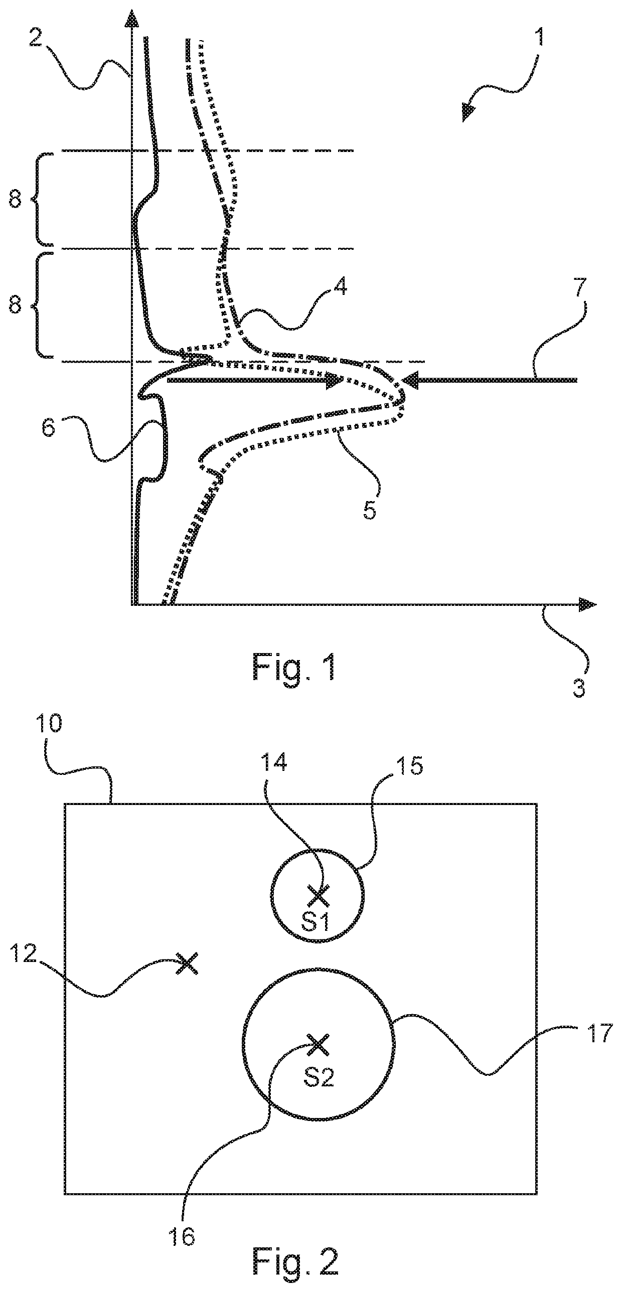 Determining a region of impact of an aircraft in the event of an emergency