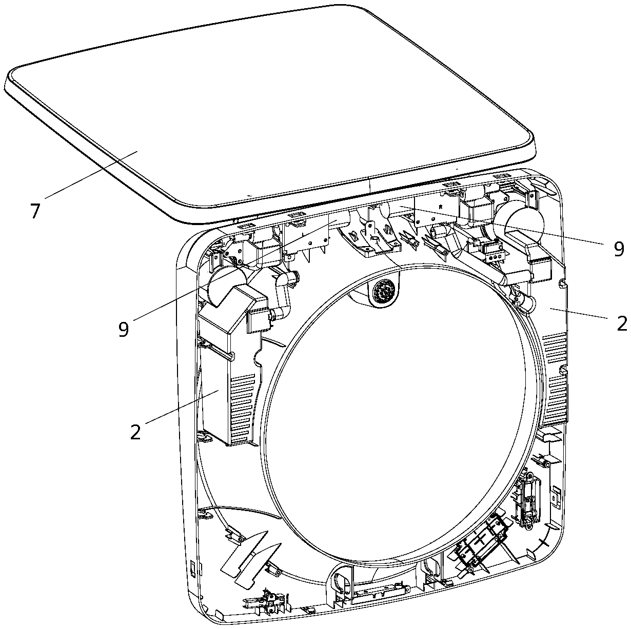 Disc base structure of washing machine and washing machine with disc base structure