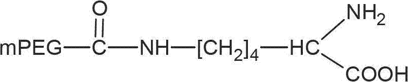 Amino acid connected with polyethylene glycol and preparation method and application for amino acid